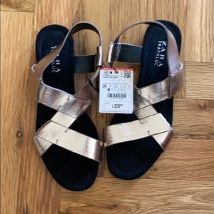 Zara Metallic Sandals